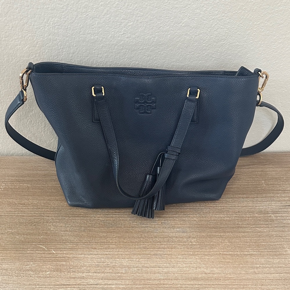Tory Burch Dark Blue Tote Shoulder Bag